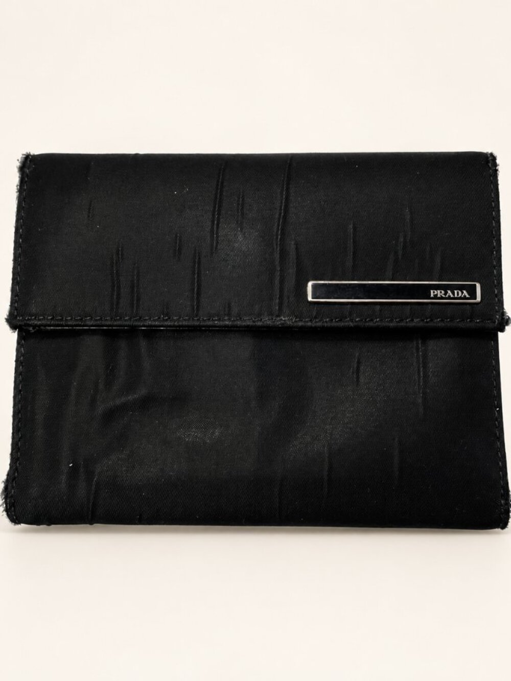 Prada Tessuto Chic Nero Nylon Trifold Wallet